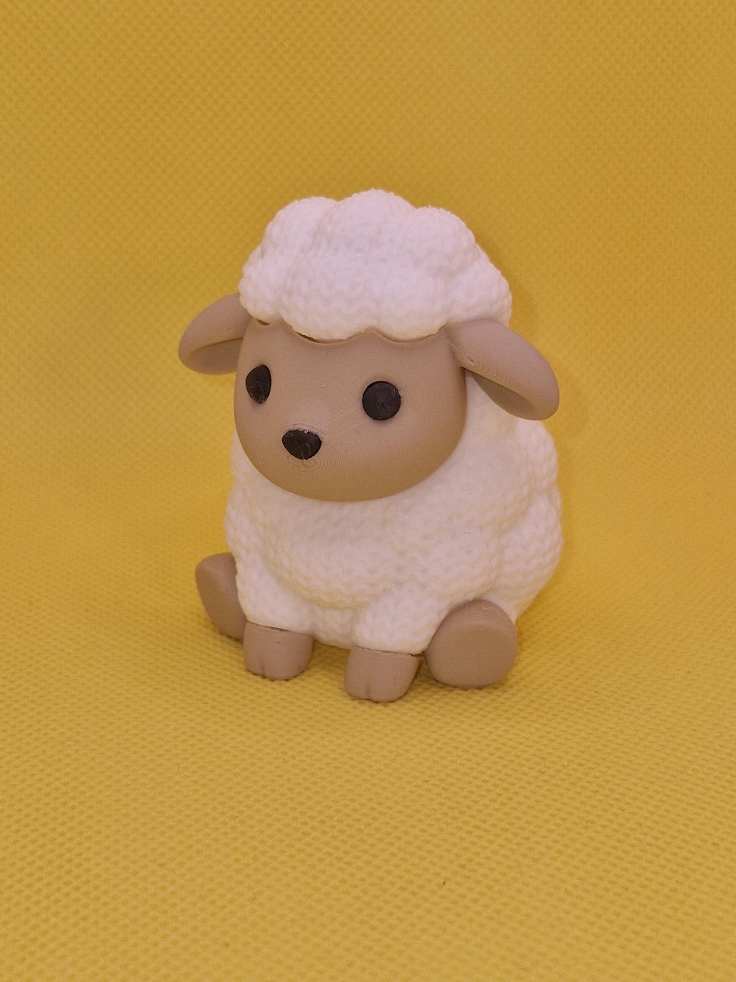 Knitted-Style Sheep Figurine | 3D Printed Farm Animal Gift