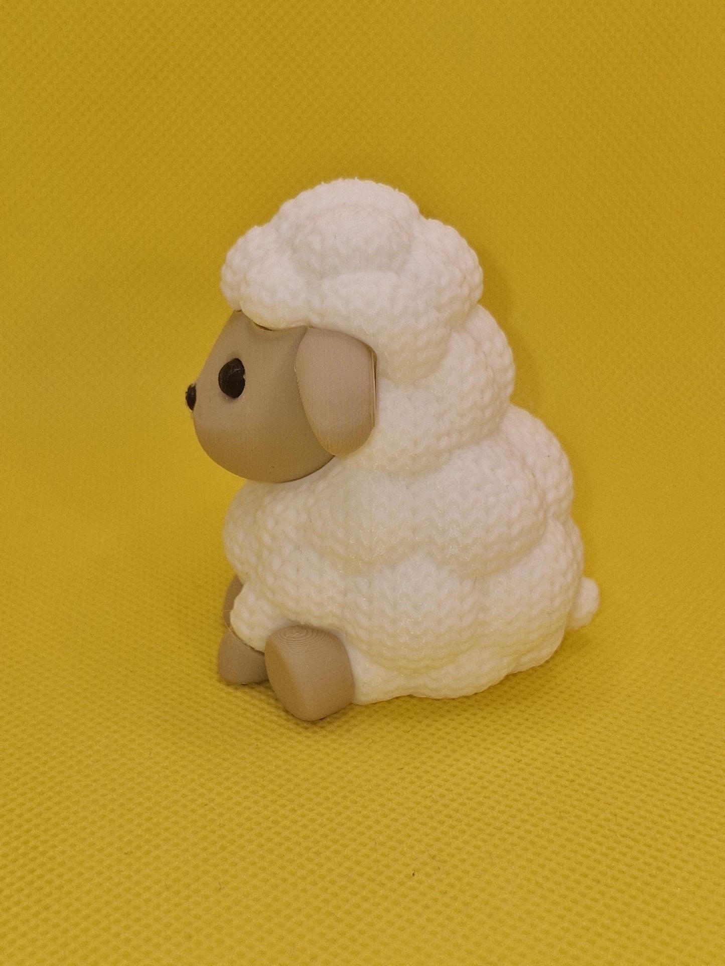 Knitted-Style Sheep Figurine | 3D Printed Farm Animal Gift