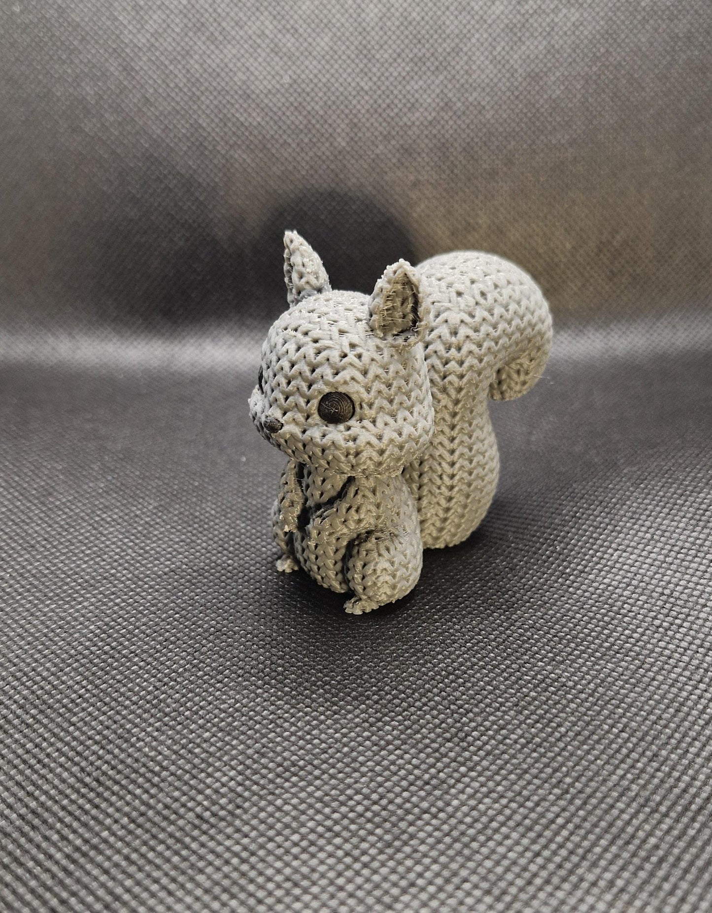 Knitted-Style Squirrel Figurine | 3D Printed Woodland Gift