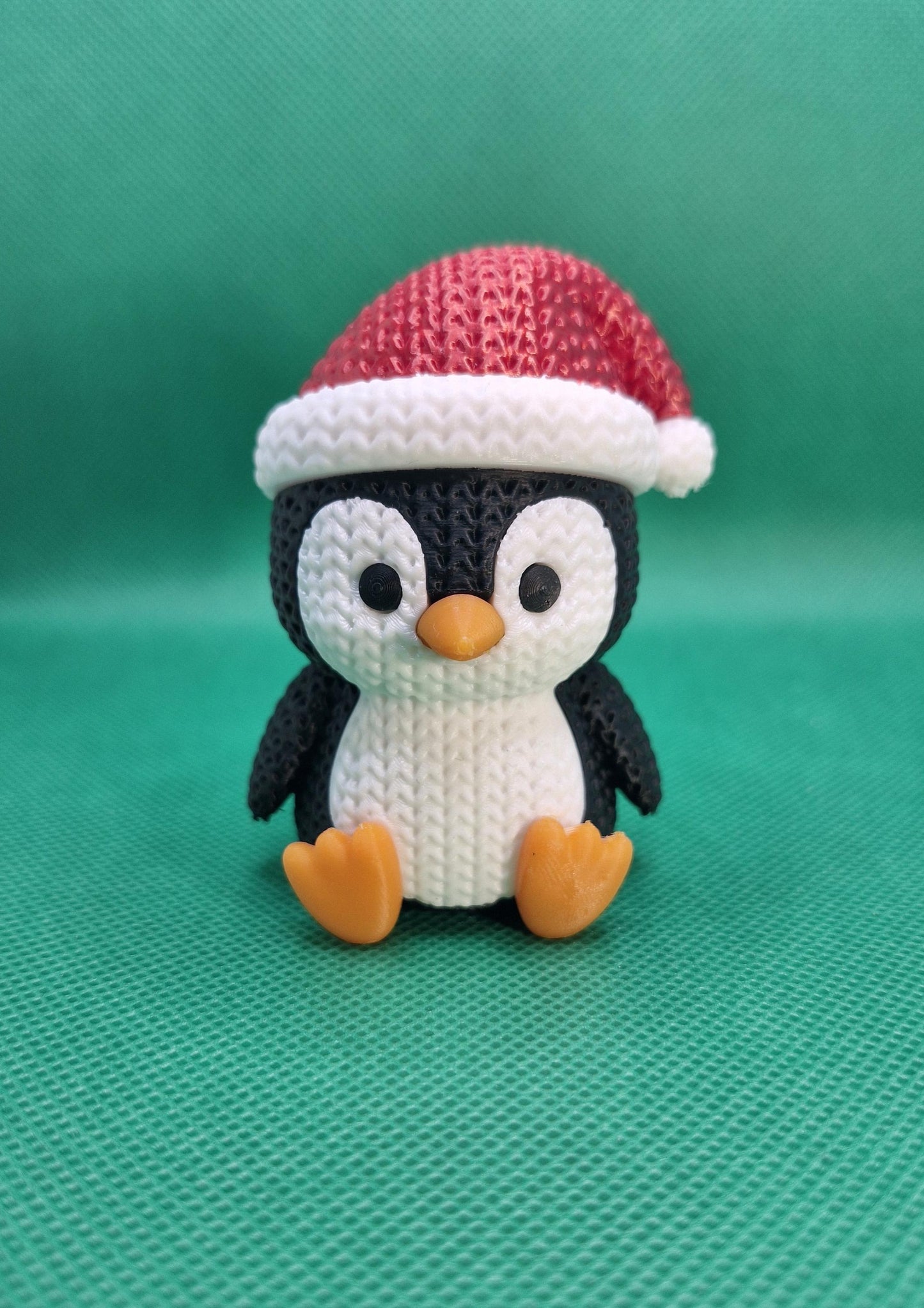 Knitted-Style Christmas Penguin Ornament | 3D Printed Festive Gift