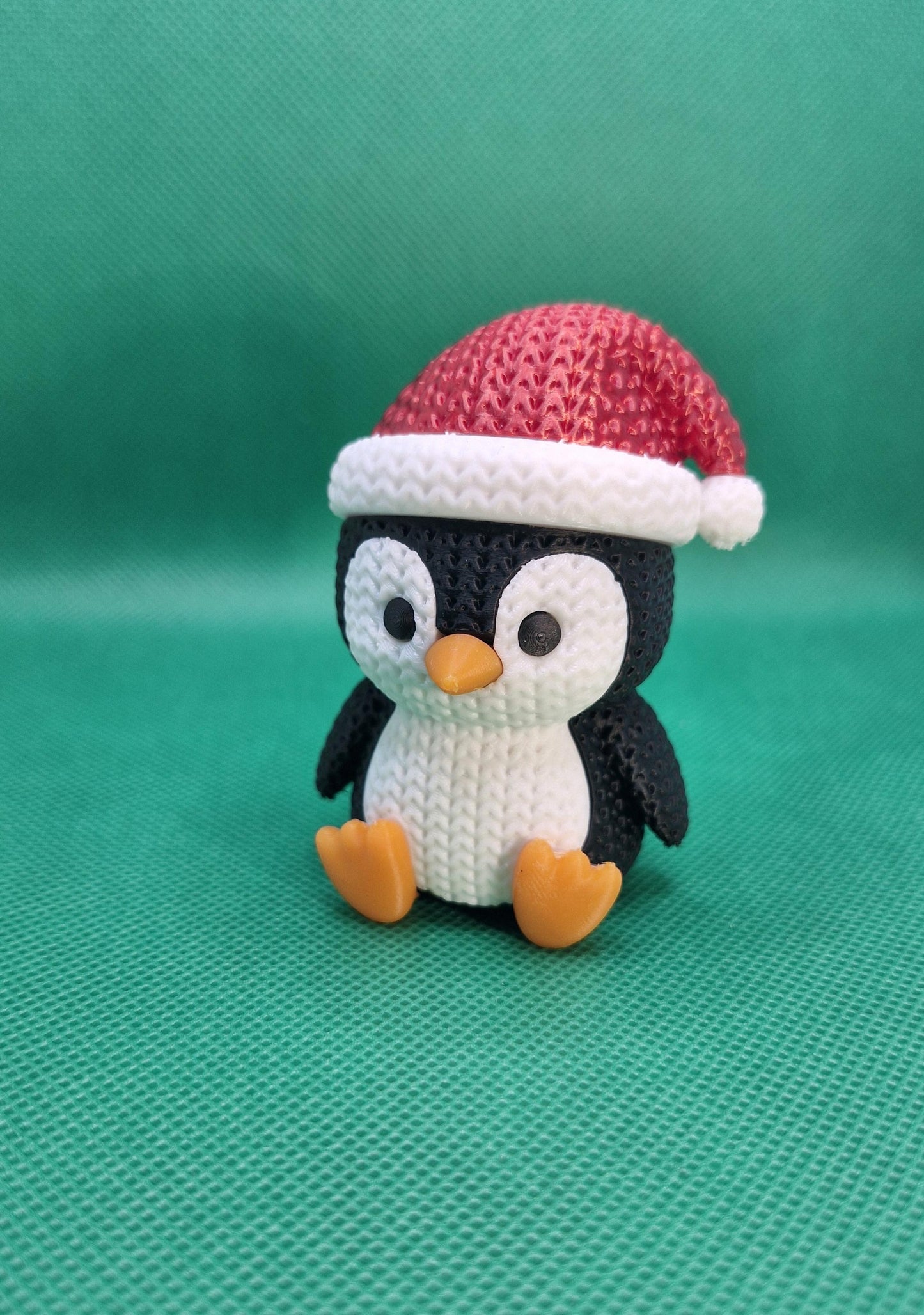 Knitted-Style Christmas Penguin Ornament | 3D Printed Festive Gift