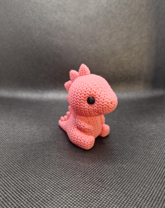 Knitted-Style Baby Stegosaurus Figurine | 3D Printed Dinosaur Gift