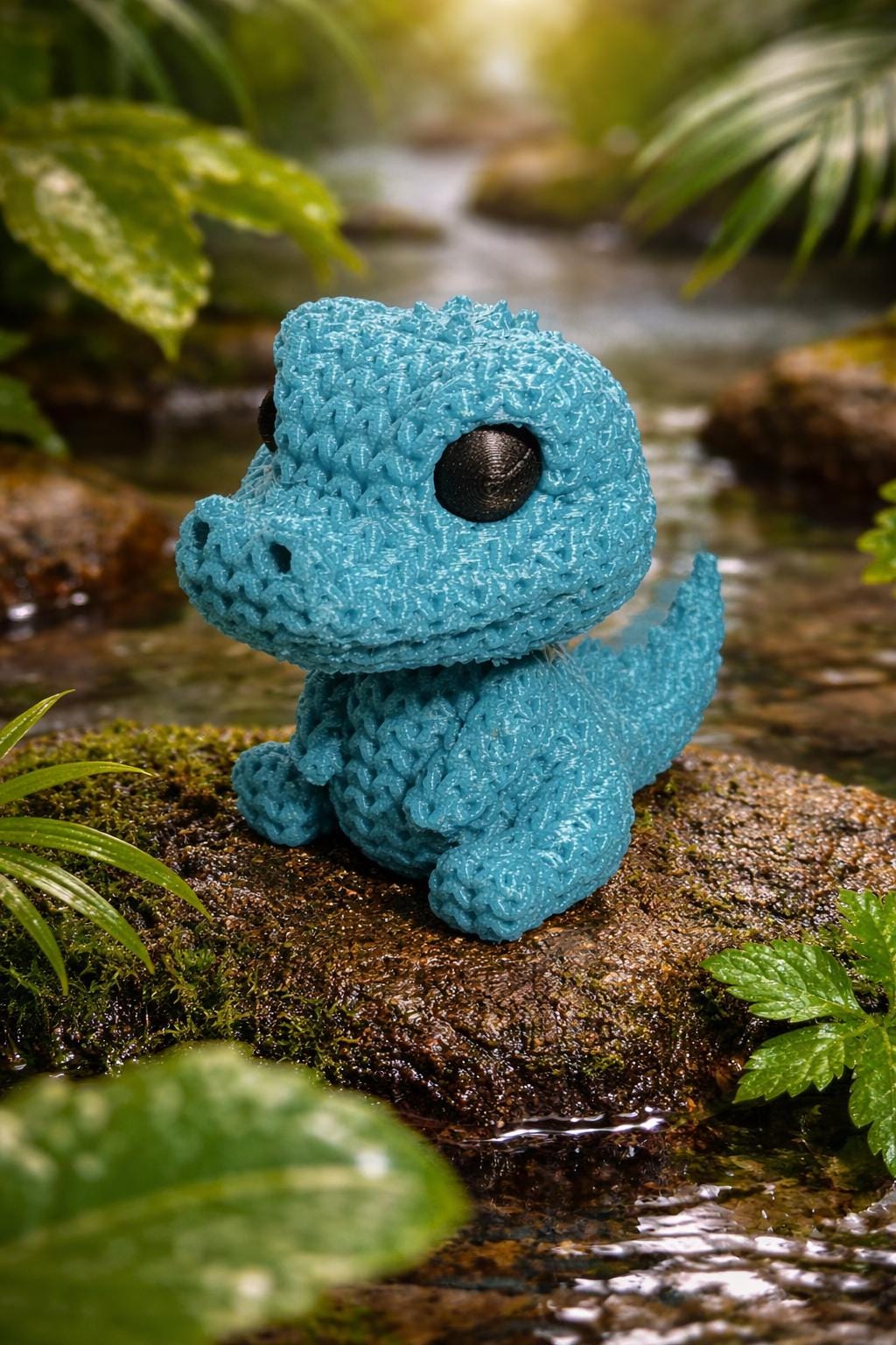 Knitted-Style Crocodile Figurine | 3D Printed Animal Gift