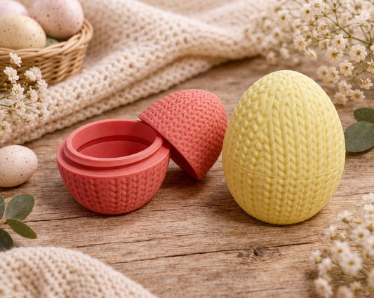 Knitted-Style Easter Egg Container | 3D Printed Gift Box & Keepsake