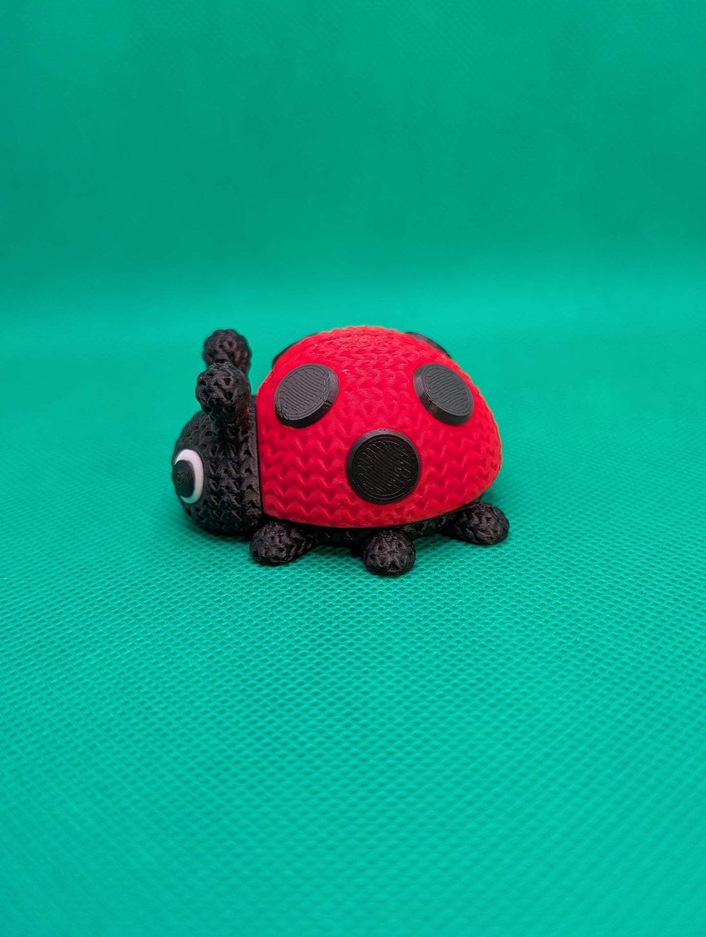Knitted-Style Ladybird Figurine | 3D Printed Nature Gift