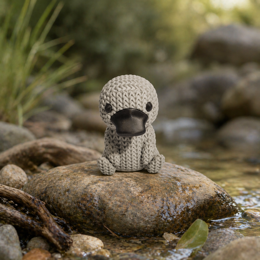 Knitted-Style Platypus Figurine | 3D Printed Quirky Animal Gift