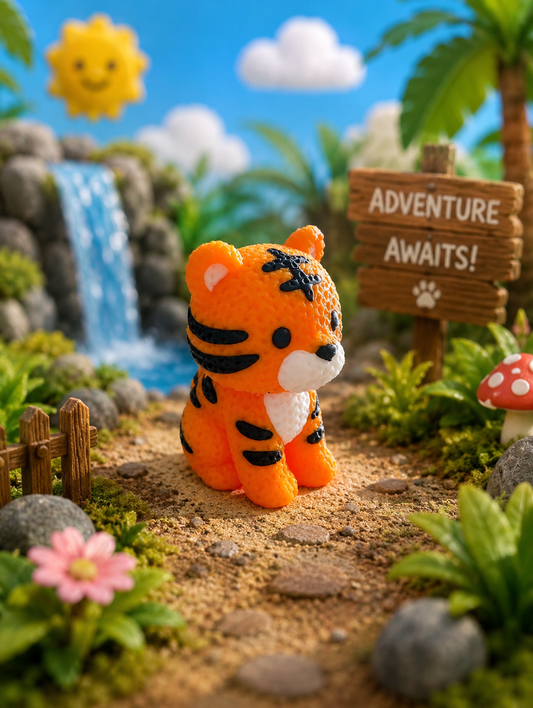 Knitted Tiger Figurine – Adorable Animal Ornament