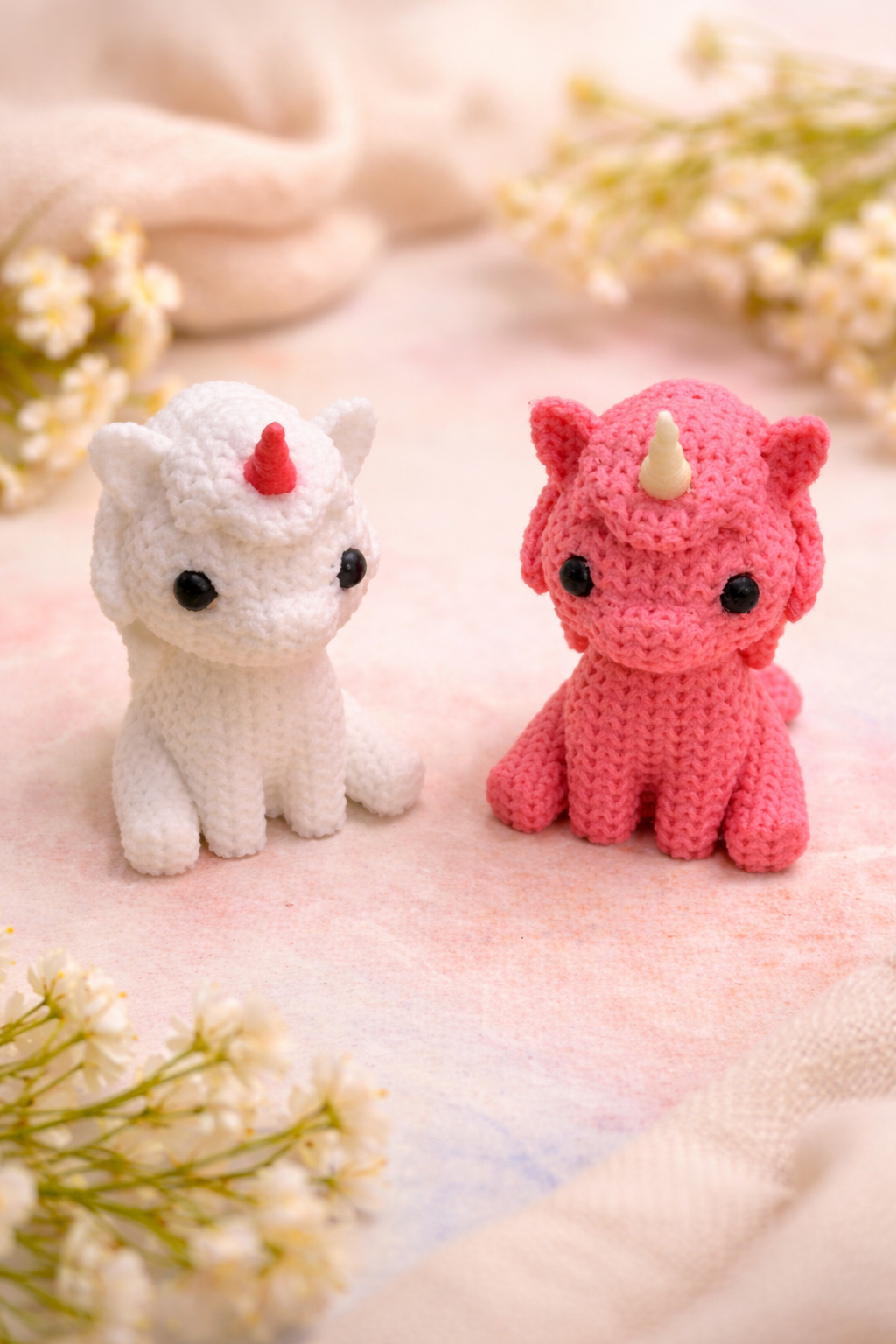 Knitted-Style Unicorn Figurine | 3D Printed Magical Gift
