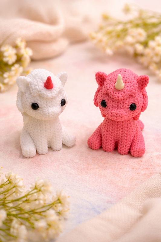 Knitted-Style Unicorn Figurine | 3D Printed Magical Gift